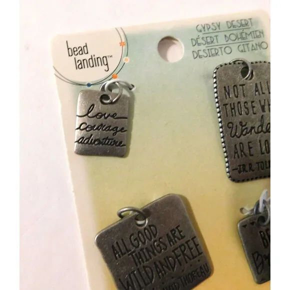 Bead Landing Gypsy Desert Charm Set of 4 Inspirational Quotes Crafts Jewelry - Picture 2 of 5